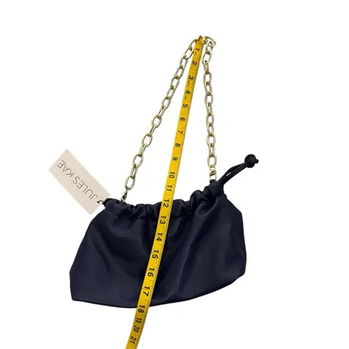 Jules Kae Brea pouch vegan leather in sapphire blue mini Bag with gold chain NEW