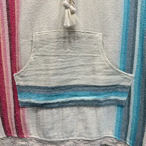 Vintage Havana 100% Cotton Striped Lace Trimmed Baja Hoodie Size Medium