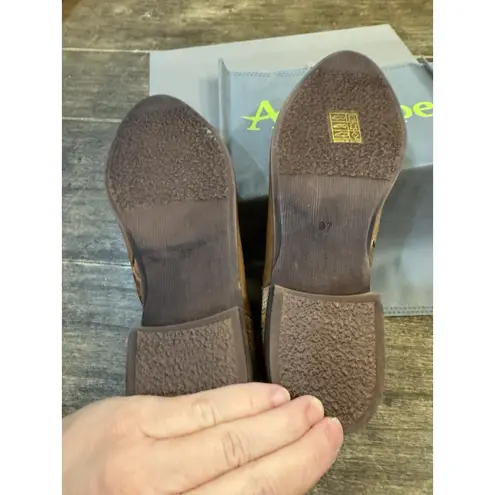 Antelope Carson Bootie Size 37 US 6-7 Taupe Brown Metallic Insert Distressed