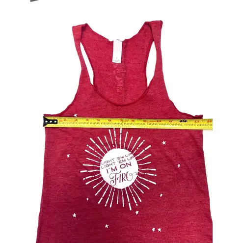 Light 'Em Up I'm On Fire Red Tank, Small, racerback, xtra soft eco