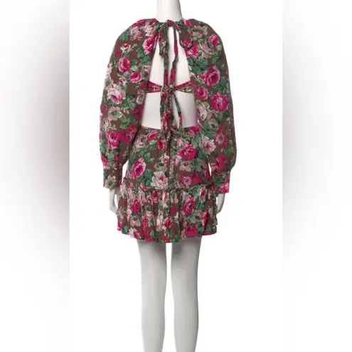 LPA Josephine Dress in Simone Print | REVOLVE Long Sleeves Back Ties Cutouts XL