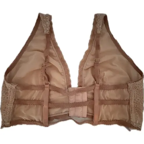 secret treasures Secret Treasure Intimates Pink Floral Lace Bralette XL Front Closure