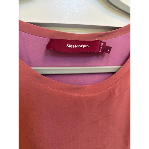 Sies Marjan Sies Marian 100% Silk Blue & Blush Joey Color Block T-shirt Dress, sz 2