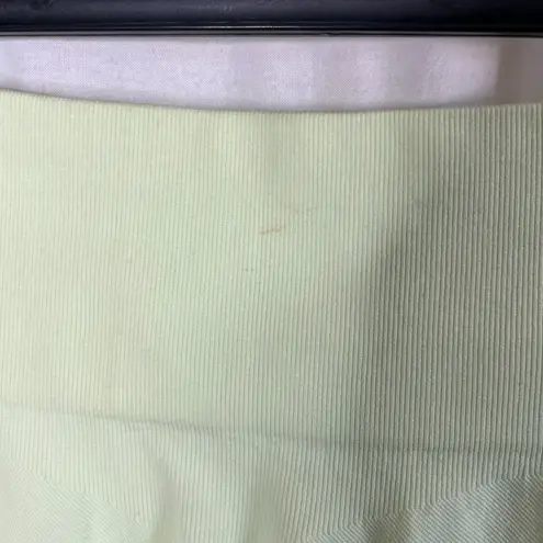 Bo and Tee High Rise Crop Neon Green Leggings NEW Logo on Leg Size XS Petite Yellow