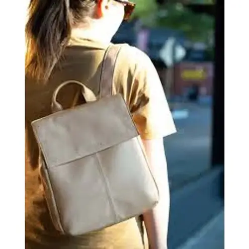 AMERICAN LEATHER CO. Liberty Backpack Gray/Taupe Purse Bag TRAVEL MINIMALIST Gray