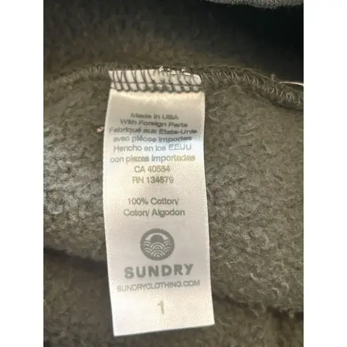 Sundry NWT Women Size S/1 Green Camo Fleece Drawstring Sweat Shorts Neon Stripes