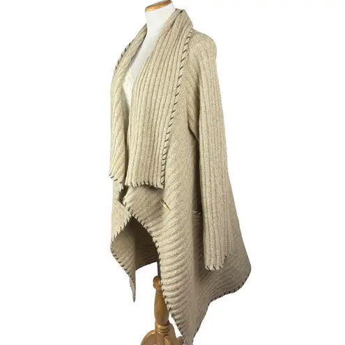St John Sport Wool Blend Long Waterfall Sweater Cardigan Large