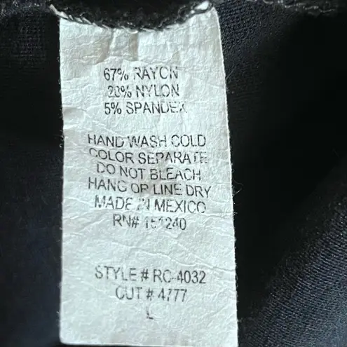 Rolla Coster Solid Black Sleeveless Bodycon Fitted Black Dress Large LBD