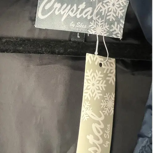 NWT Crystal by SKEA 90% Down Navy Blue Puffer Jacket Coat Winter Warm Size L Size L