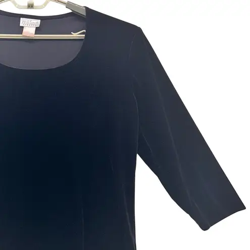 Willi Smith Whimsigoth Velvet Top Large Goth Witchy Black Velvet