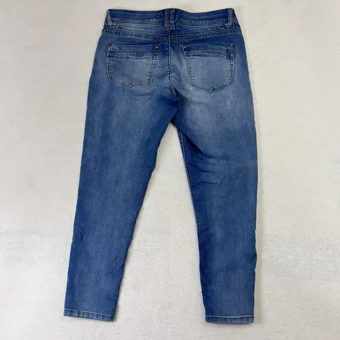 Democracy Jeans Skinny Blue Womens Denim Mid Wash "Ab"solution Elastic Waist 8