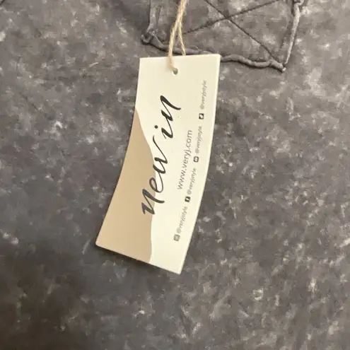 New In Womens Dark Gray Sleeve Crew Neck Front Pocket Mini Dress Size S