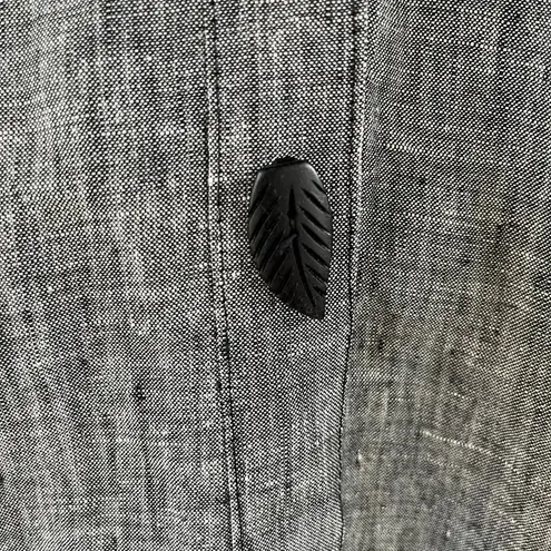 Earth Song Women's Grey 100% Linen Lightweight Jacket Size M Gray Size M