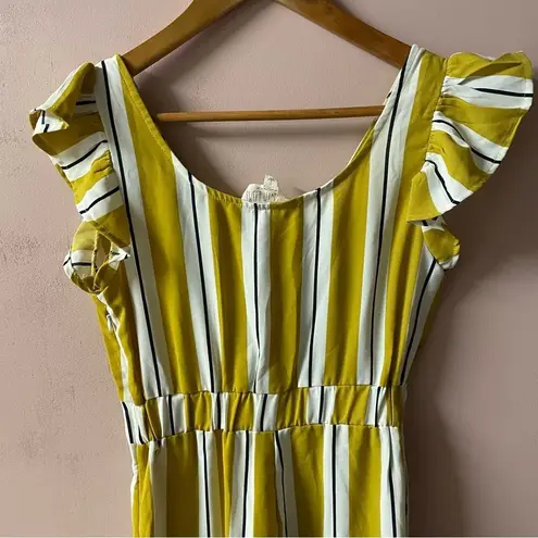 Sweet Wanderer Yellow & White Striped Jumpsuit Size S EUC