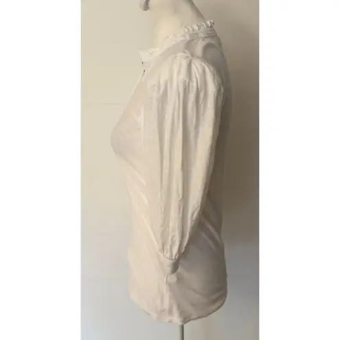 Nation Ltd Veronique Henley Pima Cotton Shortsleeve Blouse Size XS