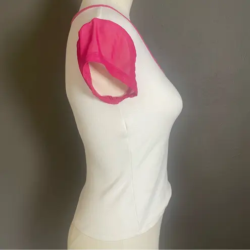 Y2K Pink Mesh Star Baby Tee Coquette Punk Style White Size undefined