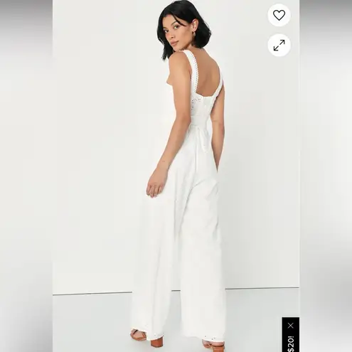 LuLus Sweetest Angel Ivory Eyelet Embroidered Tie