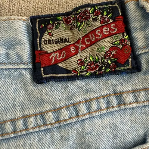 Vintage 80s 90s No Excuses High Rise Scottie Dog Embroidered Denim Mom Shorts M Blue Size 29