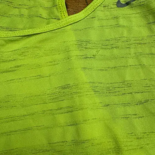 Nike  Dri Fit Women's Neon Yellow Athletic Tank Top Racerback Workout Size S