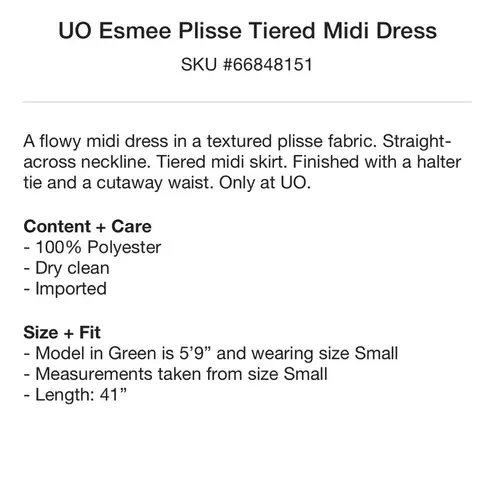 Urban Outfitters Esmee tiered midi dress Size XS