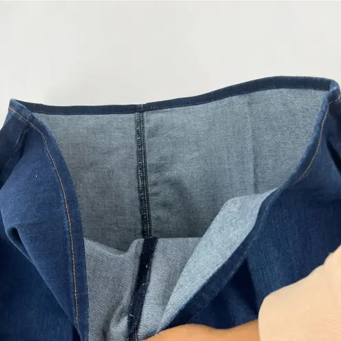 NYDJ 5 Pocket Denim Skirt In Cooper Dark Blue Stretch NWT Size 12