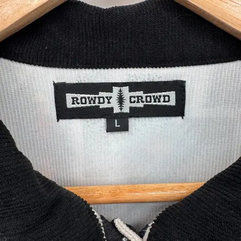 Rowdy Crowd Southwest Cowgirl Corduroy Button Front Shirt Jacket Womens L Black Size L