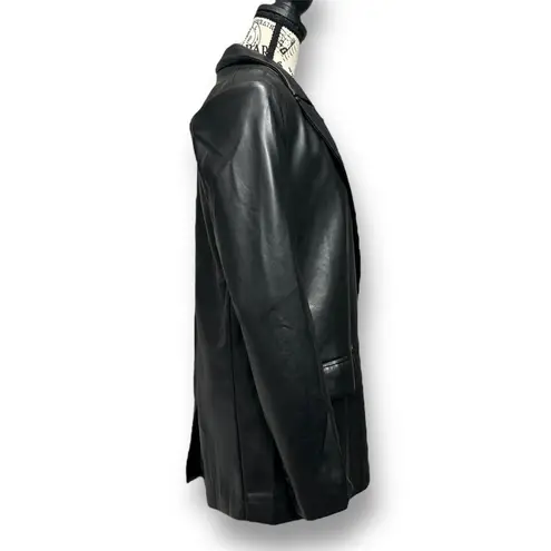 Endless Rose M Black Faux Leather PU Oversized Blazer Jacket Y2K Mob Wife NWT