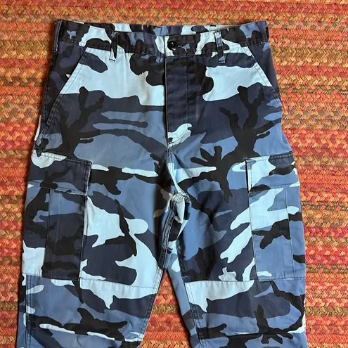 AUTHENTIC BLUE ARMY MILITARY CAMO CARGO UTILITY PANTS Size 30