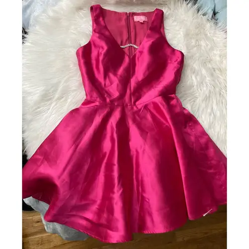 Sugar Thrillz Magenta Barbie Pink Dress With Sparkling Diamond Detail