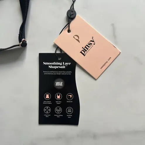 Pinsy Smoothing Lace Shape wear Bodysuit Black Sz small Sexy hourglass enhancing