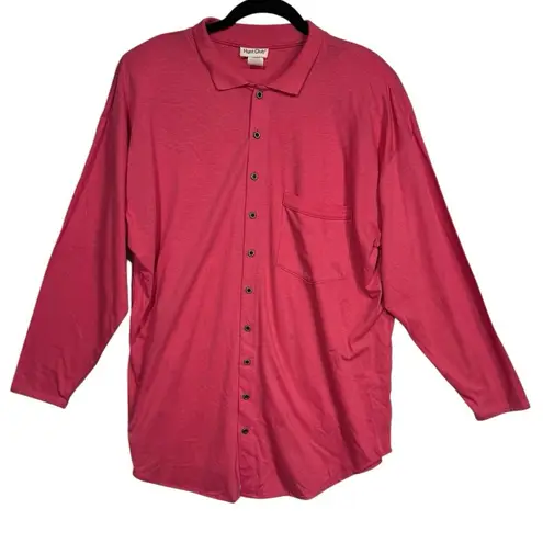 Hunt Club Vintage Y2K Red Long Sleeve Tunic Button Up Shirt Women's Size Large - Image 1