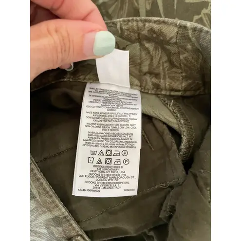 Brooks Brothers Preppy Cotton Chino Floral Cargo Pants Green Size 8