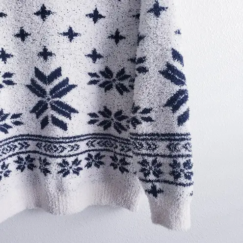Barefoot Dreams Cozy Chic Fair Isle Snowflake Fuzzy Sweater