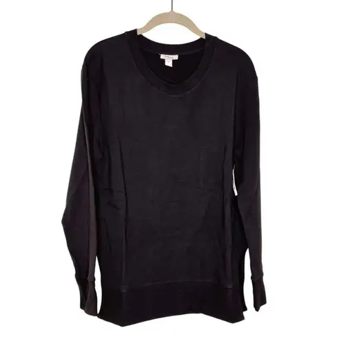 Daily Ritual Black Sweater Style Long Tunic Top LS Sweatshirt MEDIUM Cozy Soft