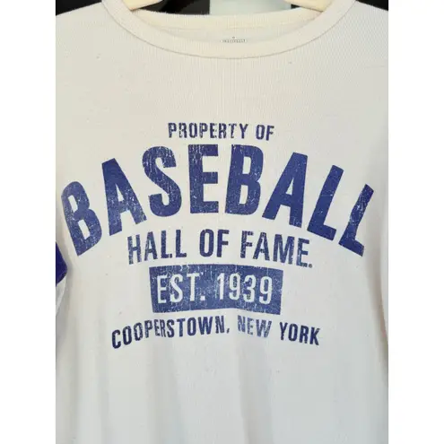 ER Baseball Hall of Fame Cooperstown New York Long Sleeve Top Womens Tan