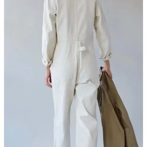 Caron Callahan NWT Fincher Small Ivory Cream Jumpsuit Utility Cotton Flightsuit Tan
