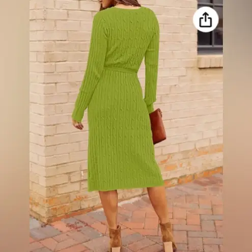 Merokeety PULLOVER BELTED BODYCON SLIT SWEATER DRESS XL NWT