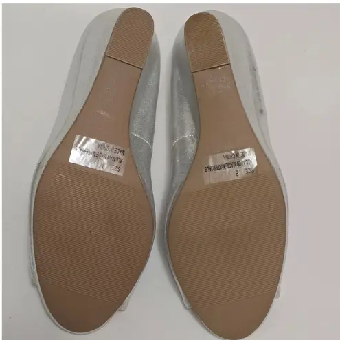 Manhattan Collection Silver Metallic Peep Toe Wedge Heels Size 8