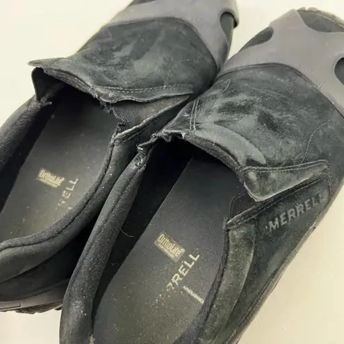 Merrell Womens 10 Jungle Moc Slip On Hiking Shoes Black Suede Low Top 60826