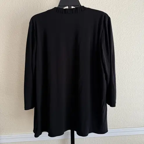Black Open Front Cardigan Jacket XL Women’s Long Sleeve Drape Lightweight Layer