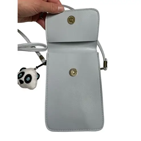 None EUC Cat Lanyard Crossbody Light Grey w/ Brown & Black Ears & Squishmallow Charm