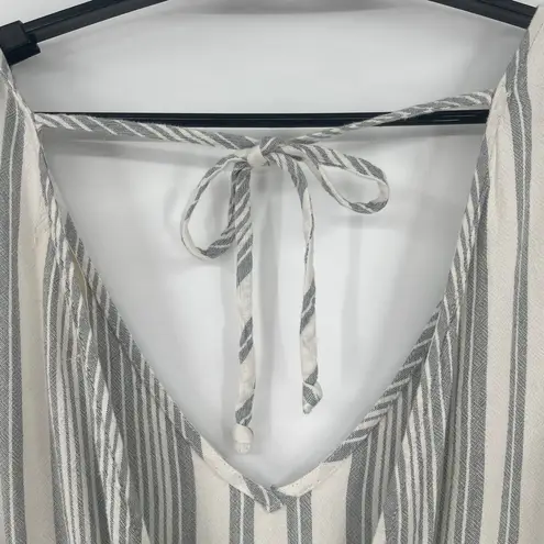 Cloth & Stone  Striped Womens Jumpsuit  Sz M Boho Coastal Sleeveless Linen Tie