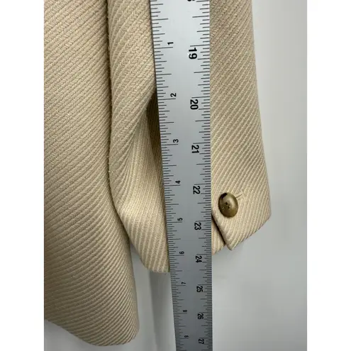 Reiss Logan Blazer Womens 14 Beige Double Breasted Wool Blend Notch Lapel Jacket