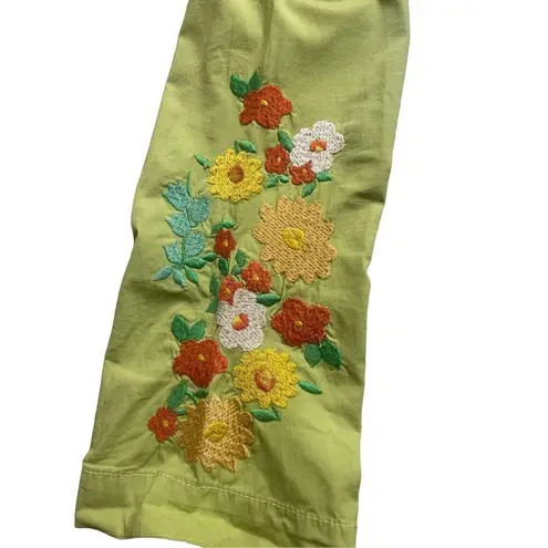 Johnny Was floral embroidered jacket green sz Small