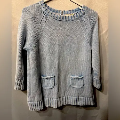 Tyler Boe Sweater light blue front pockets and full back zipper size small thumbnail 1