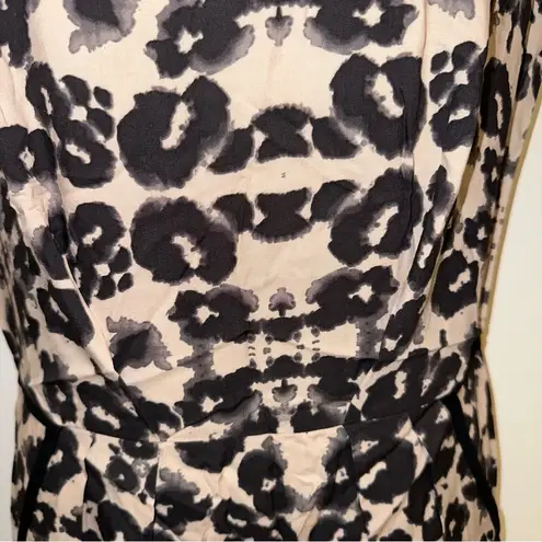 Rebecca Taylor Silk LEOPARD BLOCK Mini Dress color black & cream Size US4 new