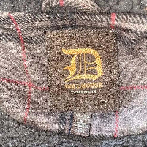 Dollhouse Outerwear Plaid, Brown Lined Jacket - size XL