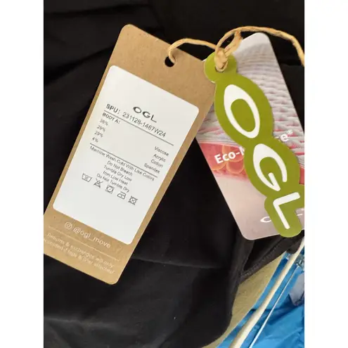 NWT OGL Collared Surplice Top ProWarm Eco Mousse Black Size Medium