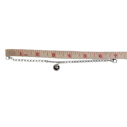 Sterling Silver S76 925 Stamped Volleyball Charm Oval Curb Link Chain Bracelet