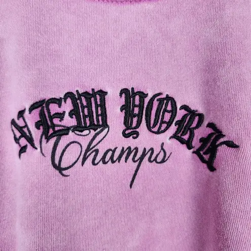 Balanced Motion Tie Dye Sweatshirt Pink Embroidered New York Champs Graphic Top Size M